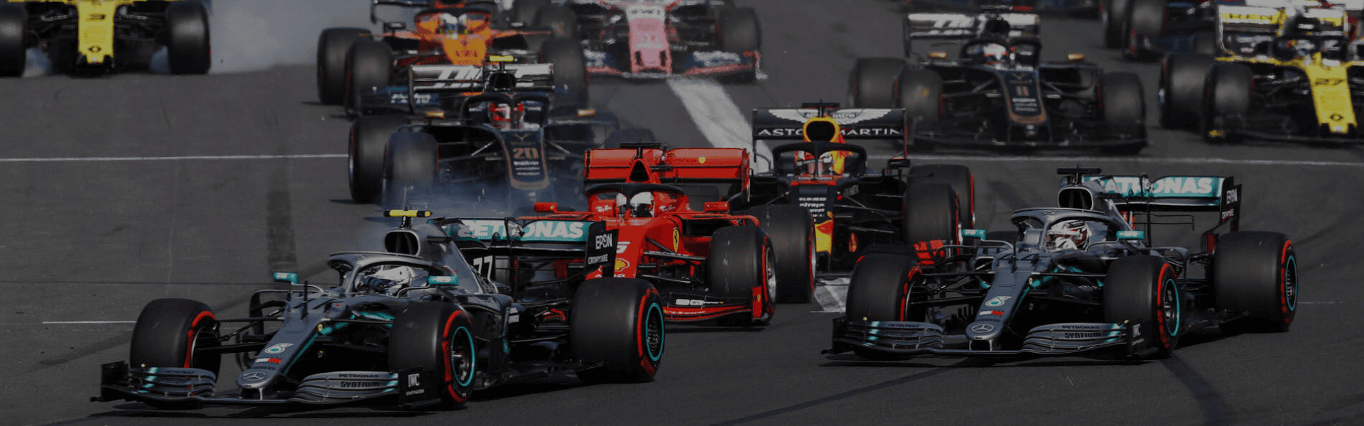 F1 cars on track