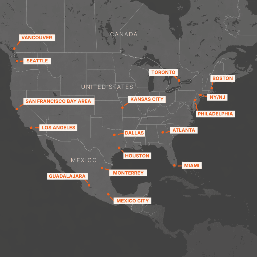 Map of World Cup Stadiums 2026​